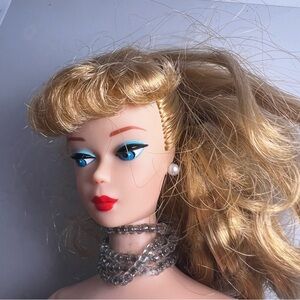 Barbie Doll Brunette 1958 Ponytail Reproduction 1993 Black Dress